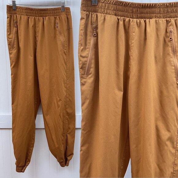 Girlfriend Collective Rust Brown Joggers High Rise Track Pants Women's Small - Picture 1 of 10